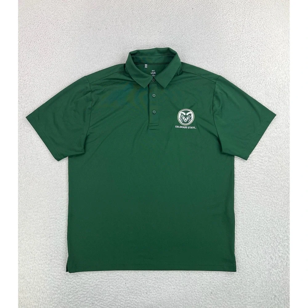 Colorado State Rams Polo Shirt Mens Large Green NCAA Football Under Armour